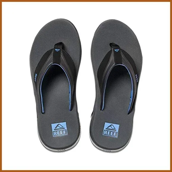 Flip Flops with Water Resistant Synthetic Strap and Cushioning Heel Airbag